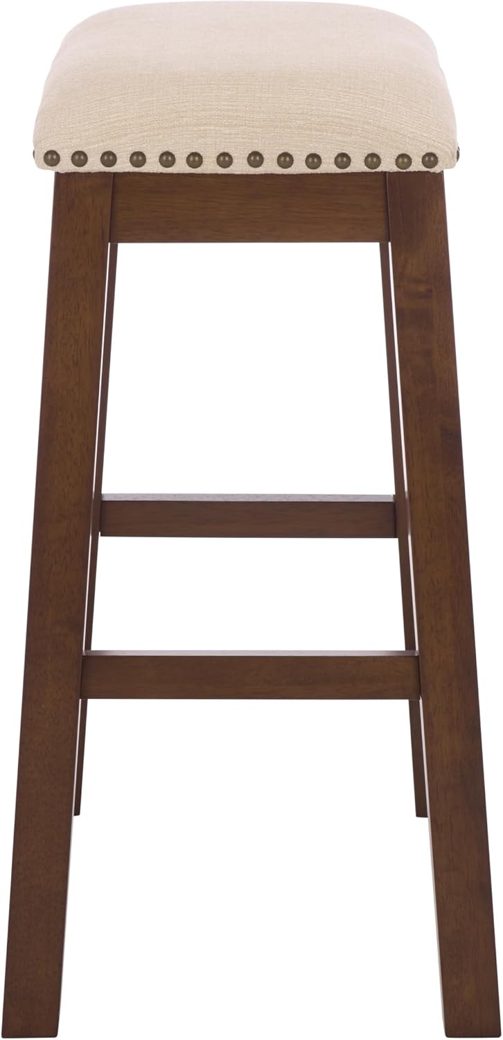 image:imageSAFAVIEH Home Collection Aero White 25inch Counter Stool Set of 2CremeBrown