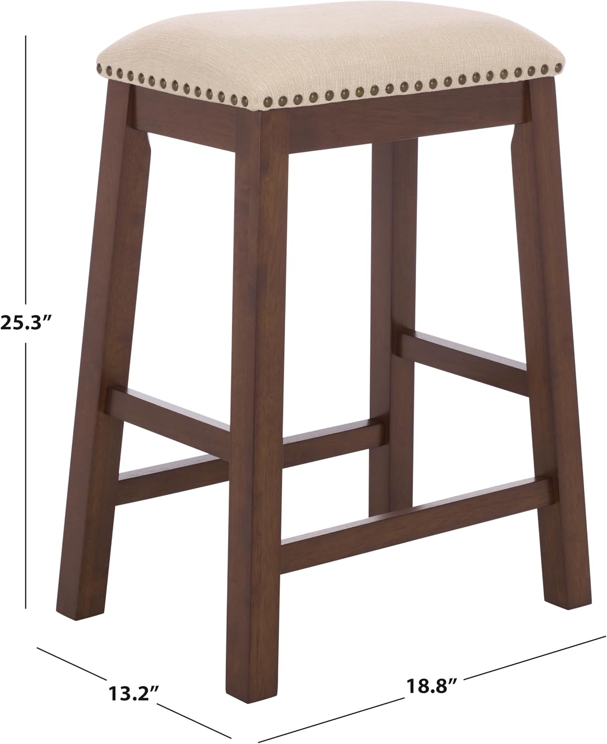 image:imageSAFAVIEH Home Collection Aero White 25inch Counter Stool Set of 2CremeBrown