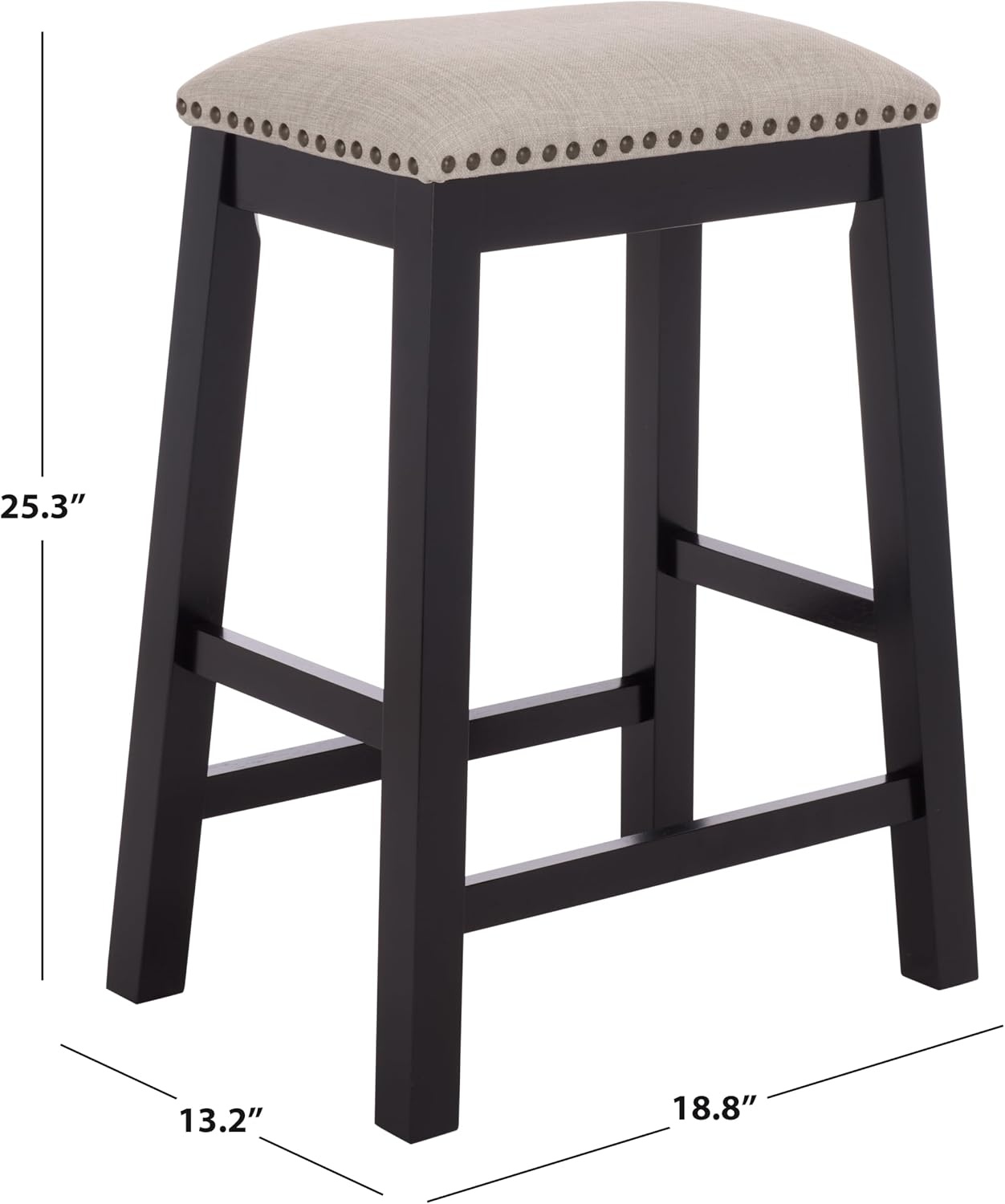 image:imageSAFAVIEH Home Collection Aero White 25inch Counter Stool Set of 2GreyBlack