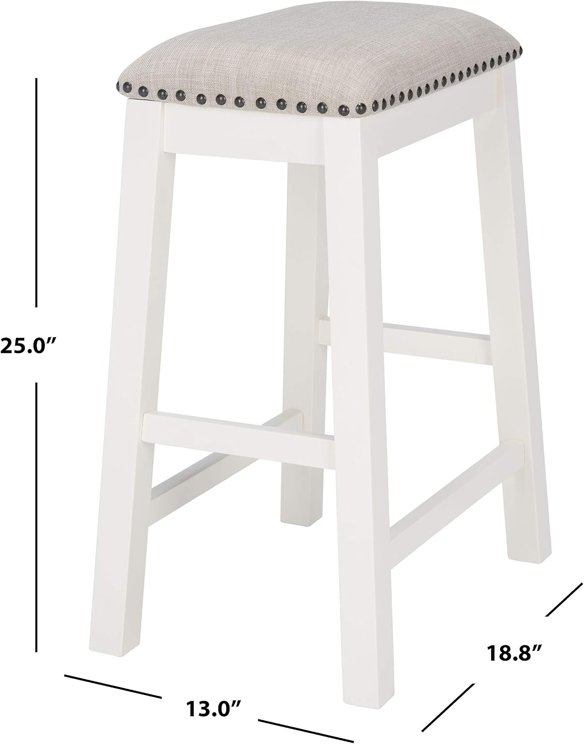 image:imageSAFAVIEH Home Collection Aero White 25inch Counter Stool Set of 2GreyWhite