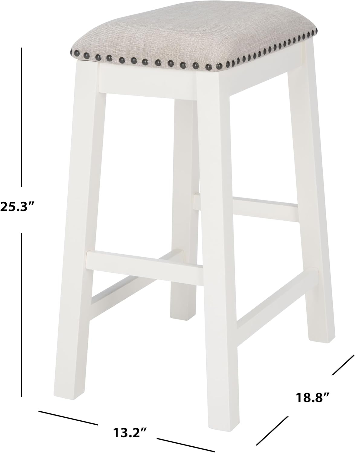 image:imageSAFAVIEH Home Collection Aero White 25inch Counter Stool Set of 2GreyWhite