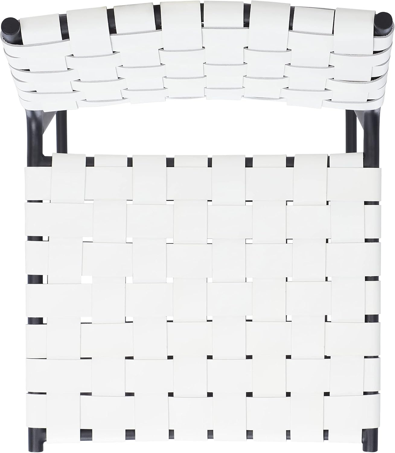 image:imageSAFAVIEH Home Collection Bahari White Woven LeatherBlack 26inch Kitchen Island Breakfast Nook Counter Stool Fully AssembledWhiteBlack