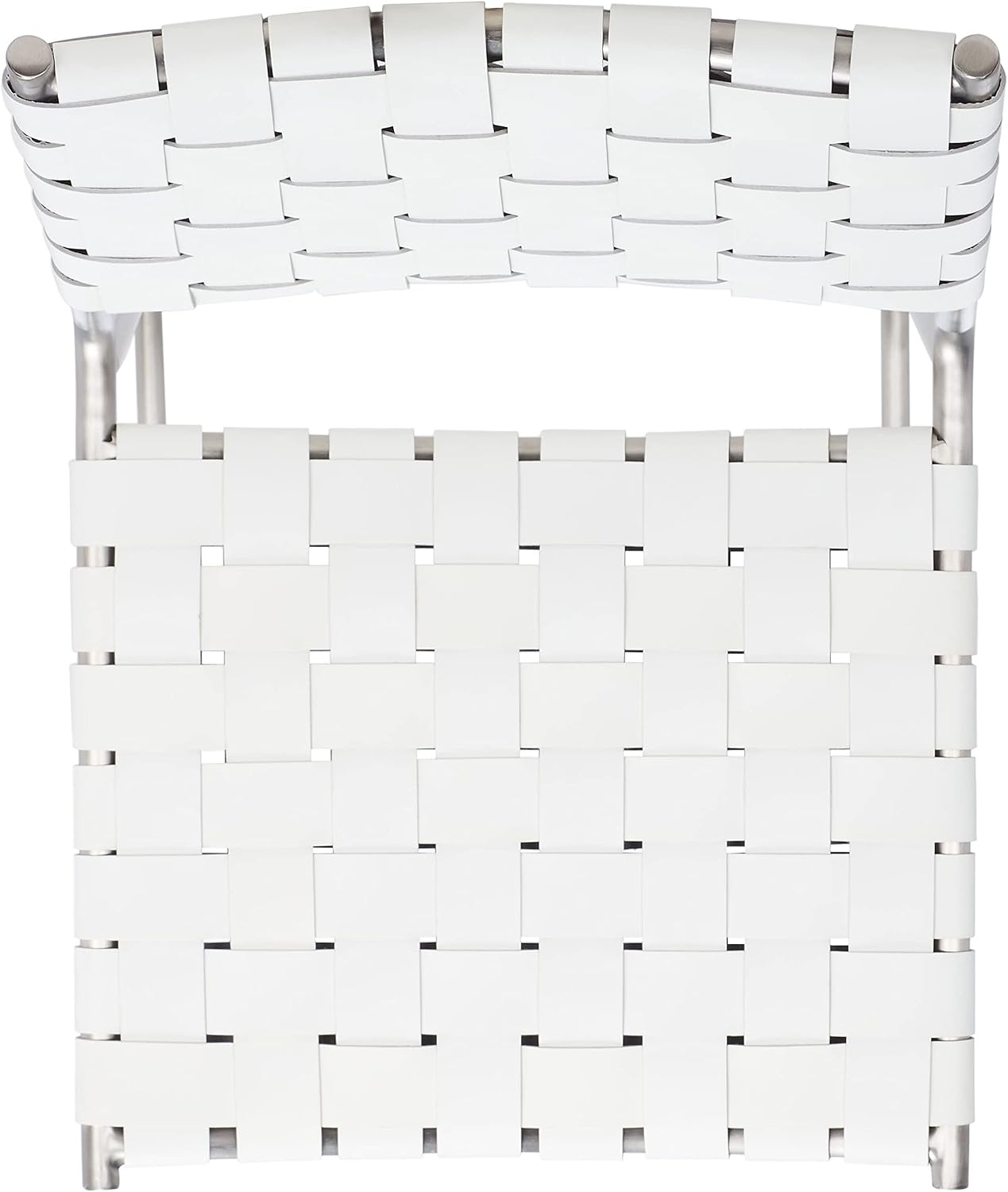 image:imageSAFAVIEH Home Collection Bahari White Woven LeatherBlack 26inch Kitchen Island Breakfast Nook Counter Stool Fully AssembledWhiteSilver
