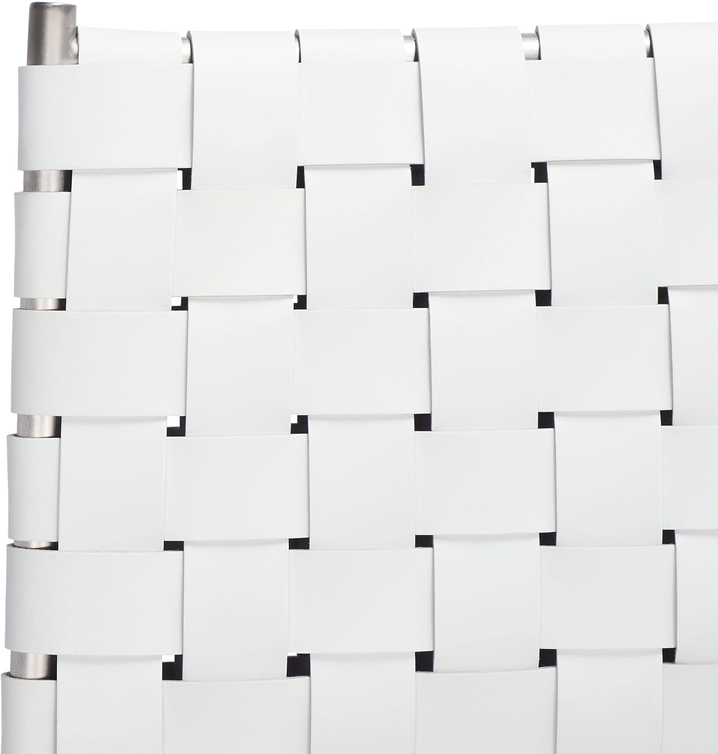 image:imageSAFAVIEH Home Collection Bahari White Woven LeatherBlack 26inch Kitchen Island Breakfast Nook Counter Stool Fully AssembledWhiteSilver