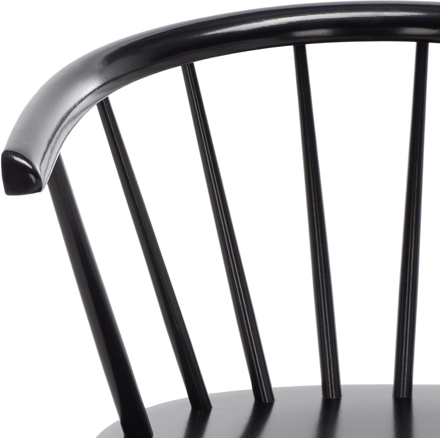 image:imageSAFAVIEH Home Collection Blanchard Farmhouse NaturalWhite Solid Wood Windsor Spindle 29inch Seat Height Bar Stool Set of 2Black