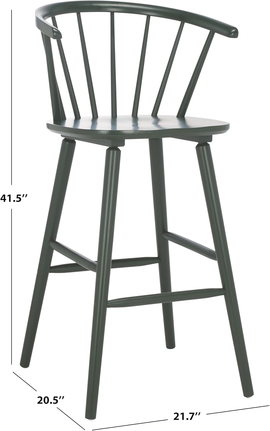 image:imageSAFAVIEH Home Collection Blanchard Farmhouse NaturalWhite Solid Wood Windsor Spindle 29inch Seat Height Bar Stool Set of 2Garden Green