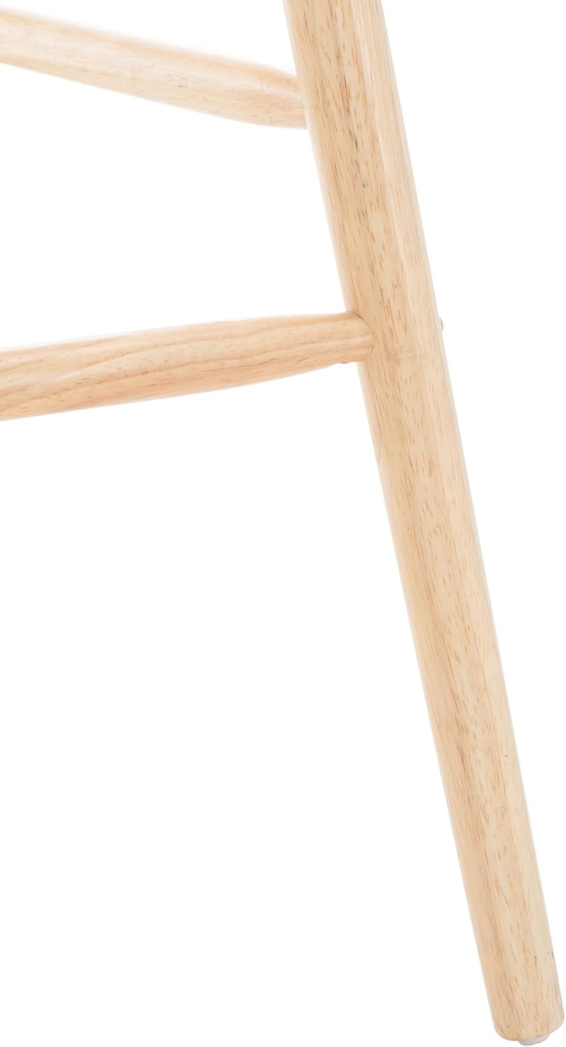 image:imageSAFAVIEH Home Collection Blanchard Farmhouse NaturalWhite Solid Wood Windsor Spindle 29inch Seat Height Bar Stool Set of 2Natural