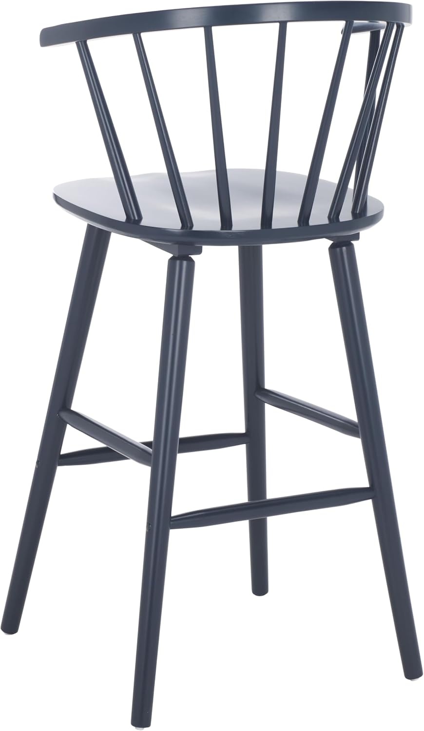 image:imageSAFAVIEH Home Collection Blanchard Farmhouse NaturalWhite Solid Wood Windsor Spindle 29inch Seat Height Bar Stool Set of 2Navy