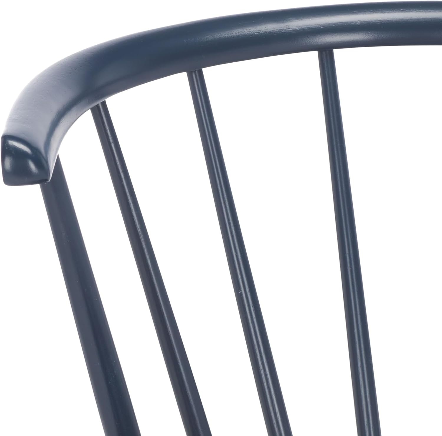 image:imageSAFAVIEH Home Collection Blanchard Farmhouse NaturalWhite Solid Wood Windsor Spindle 29inch Seat Height Bar Stool Set of 2Navy