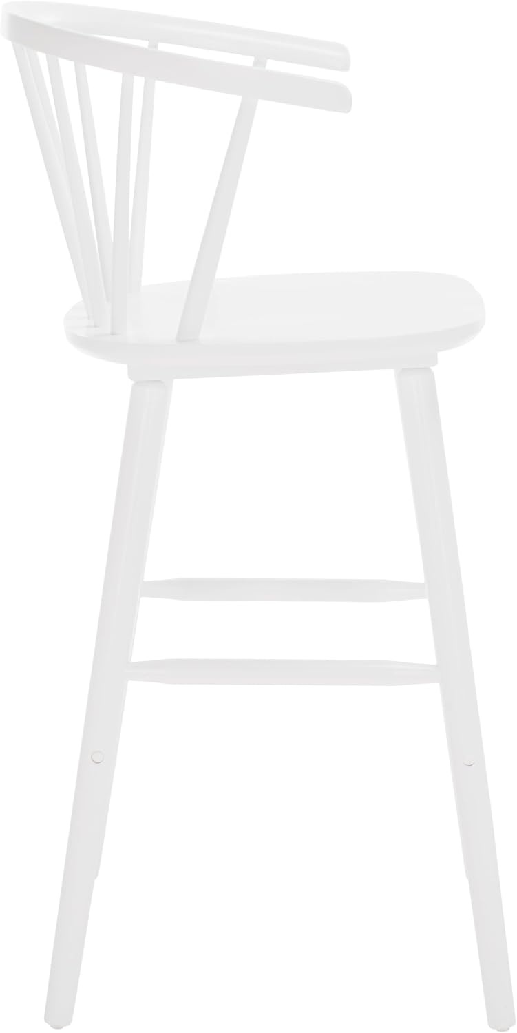image:imageSAFAVIEH Home Collection Blanchard Farmhouse NaturalWhite Solid Wood Windsor Spindle 29inch Seat Height Bar Stool Set of 2White