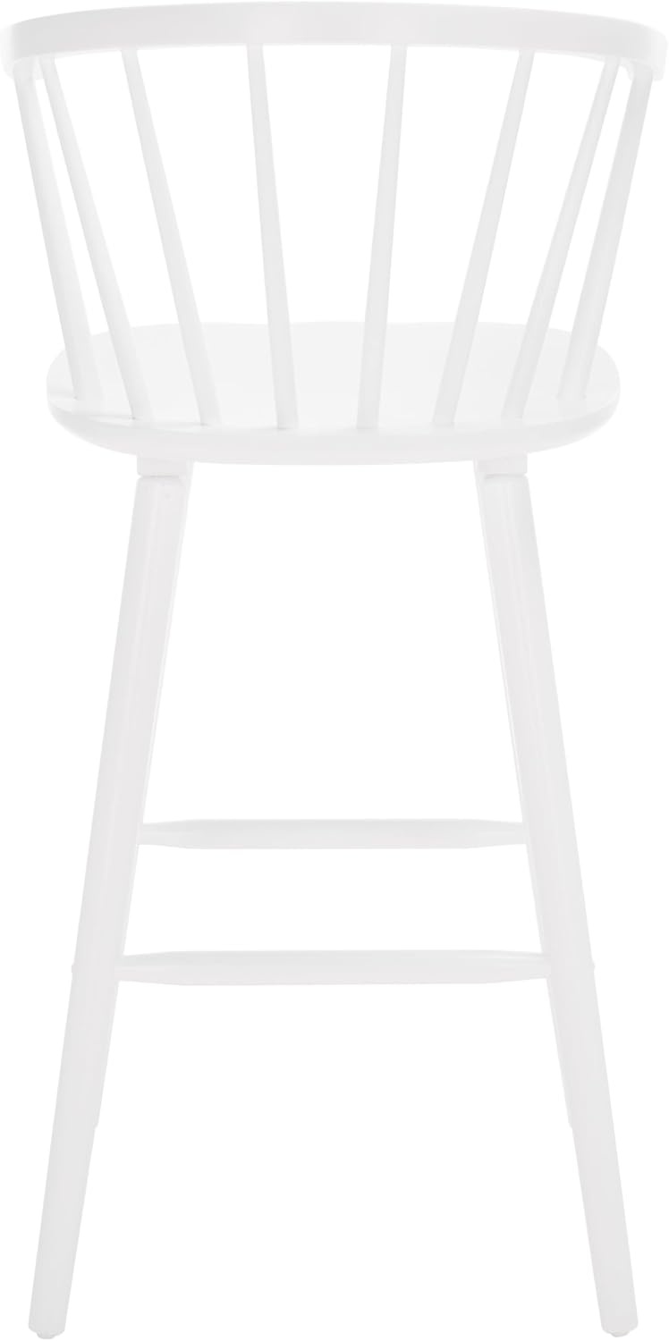 image:imageSAFAVIEH Home Collection Blanchard Farmhouse NaturalWhite Solid Wood Windsor Spindle 29inch Seat Height Bar Stool Set of 2White
