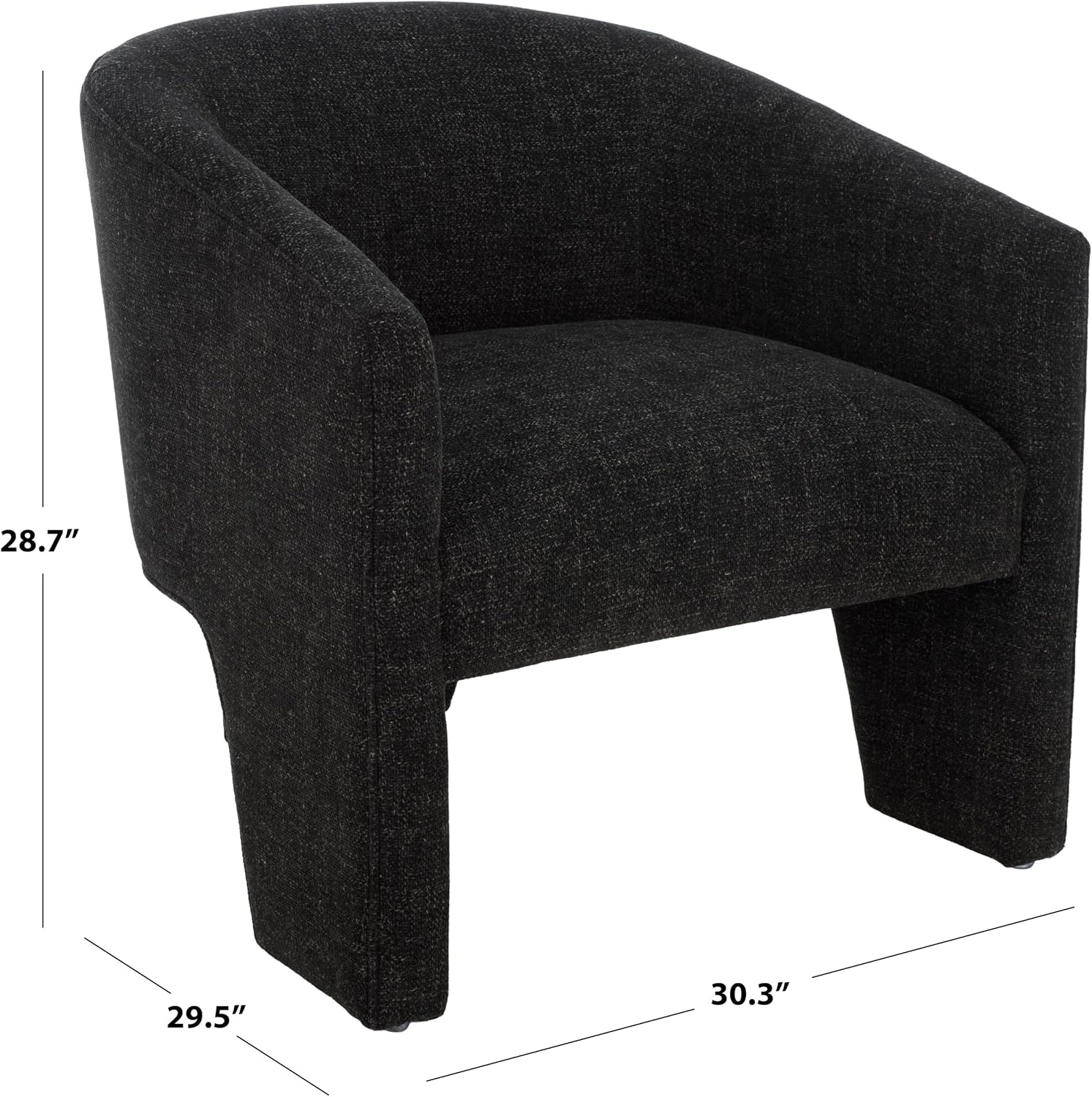 image:imageSAFAVIEH Home Collection Lahela Modern Cream Barrel Back Accent Chair Fully AssembledBlack