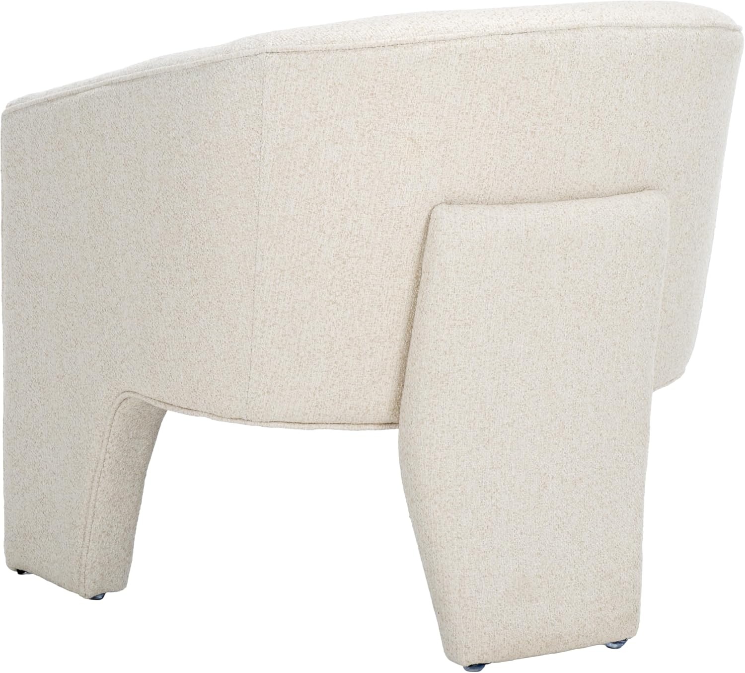 image:imageSAFAVIEH Home Collection Lahela Modern Cream Barrel Back Accent Chair Fully AssembledCream