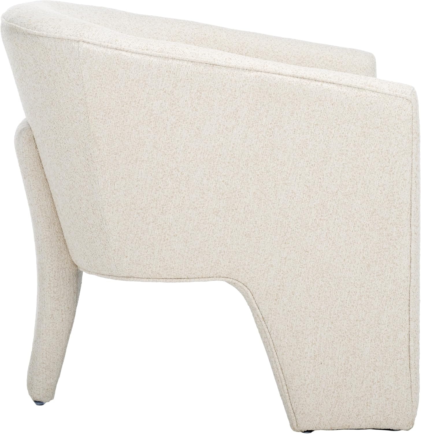 image:imageSAFAVIEH Home Collection Lahela Modern Cream Barrel Back Accent Chair Fully AssembledCream