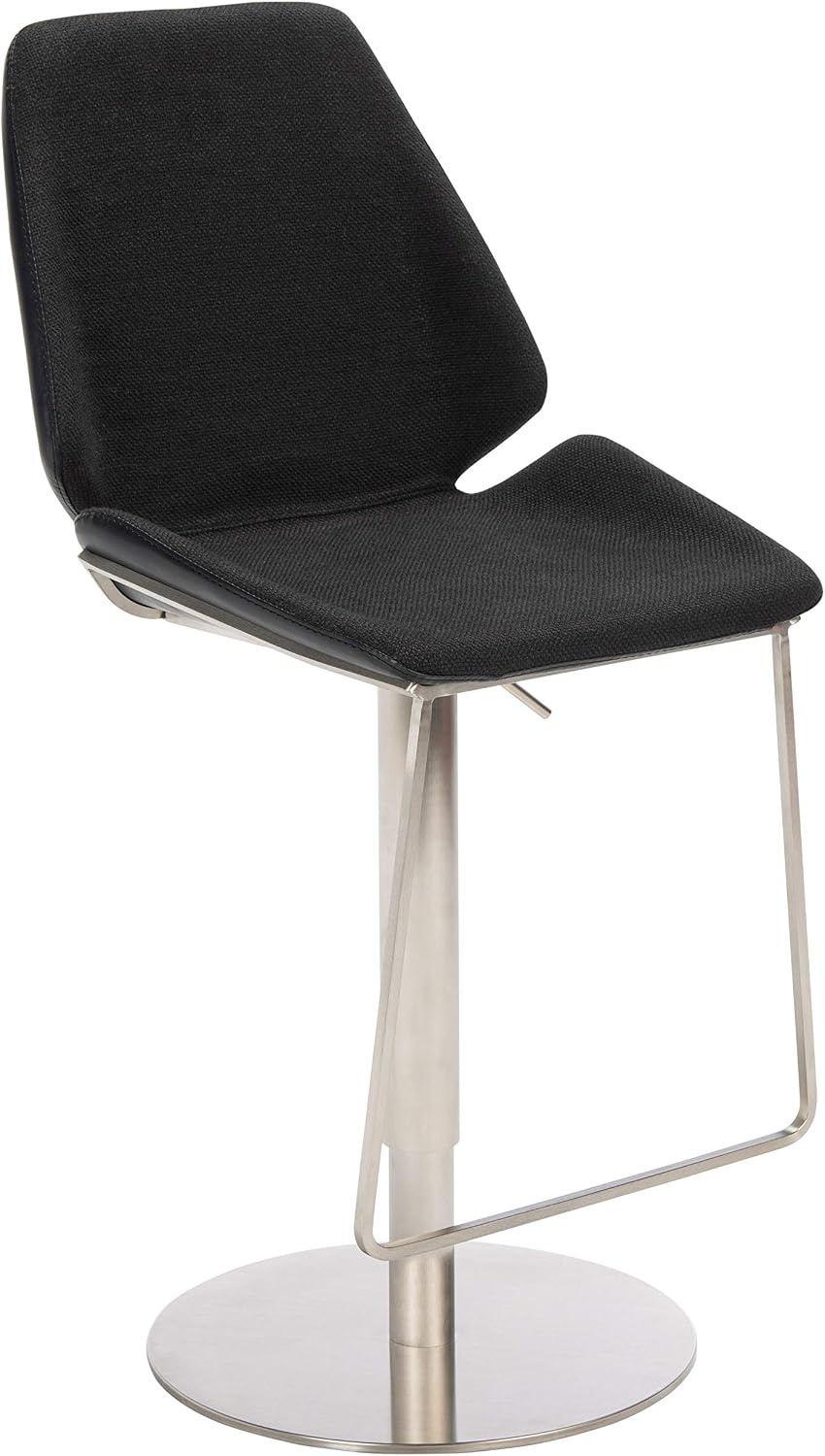 image:imageSAFAVIEH Home Collection Pierro Black Faux LeatherGold Adjustable Gas Lift Bar StoolBlack Brushed Nickle