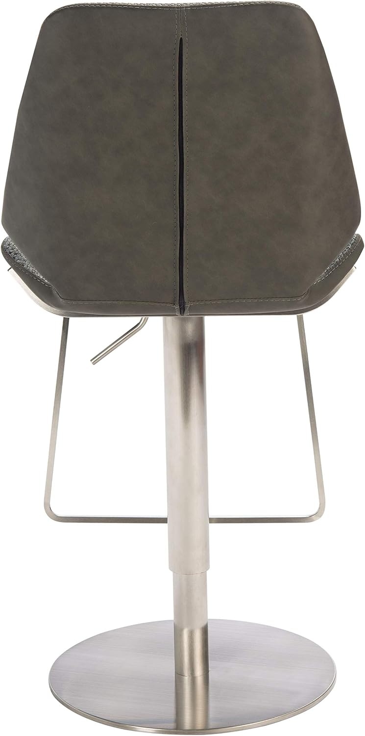 image:imageSAFAVIEH Home Collection Pierro Black Faux LeatherGold Adjustable Gas Lift Bar StoolGrey Brushed Nickle