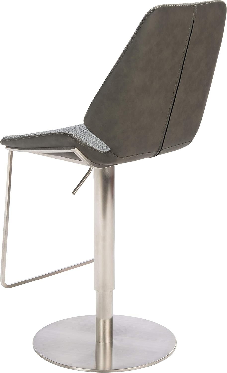 image:imageSAFAVIEH Home Collection Pierro Black Faux LeatherGold Adjustable Gas Lift Bar StoolGrey Brushed Nickle