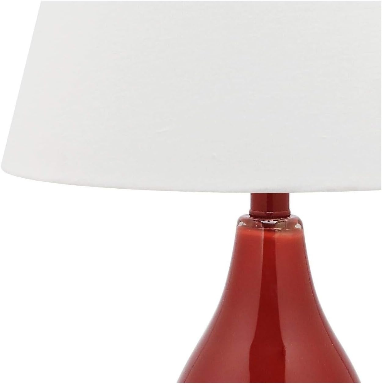image:imageSAFAVIEH Lighting Collection Cybil Modern Contemporary Blood Orange Double Gourd Glass 27inch Bedroom Living Room Home Office Desk Nightstand Table Lamp Set of 2 LED Bulbs IncludedRed Set of 2