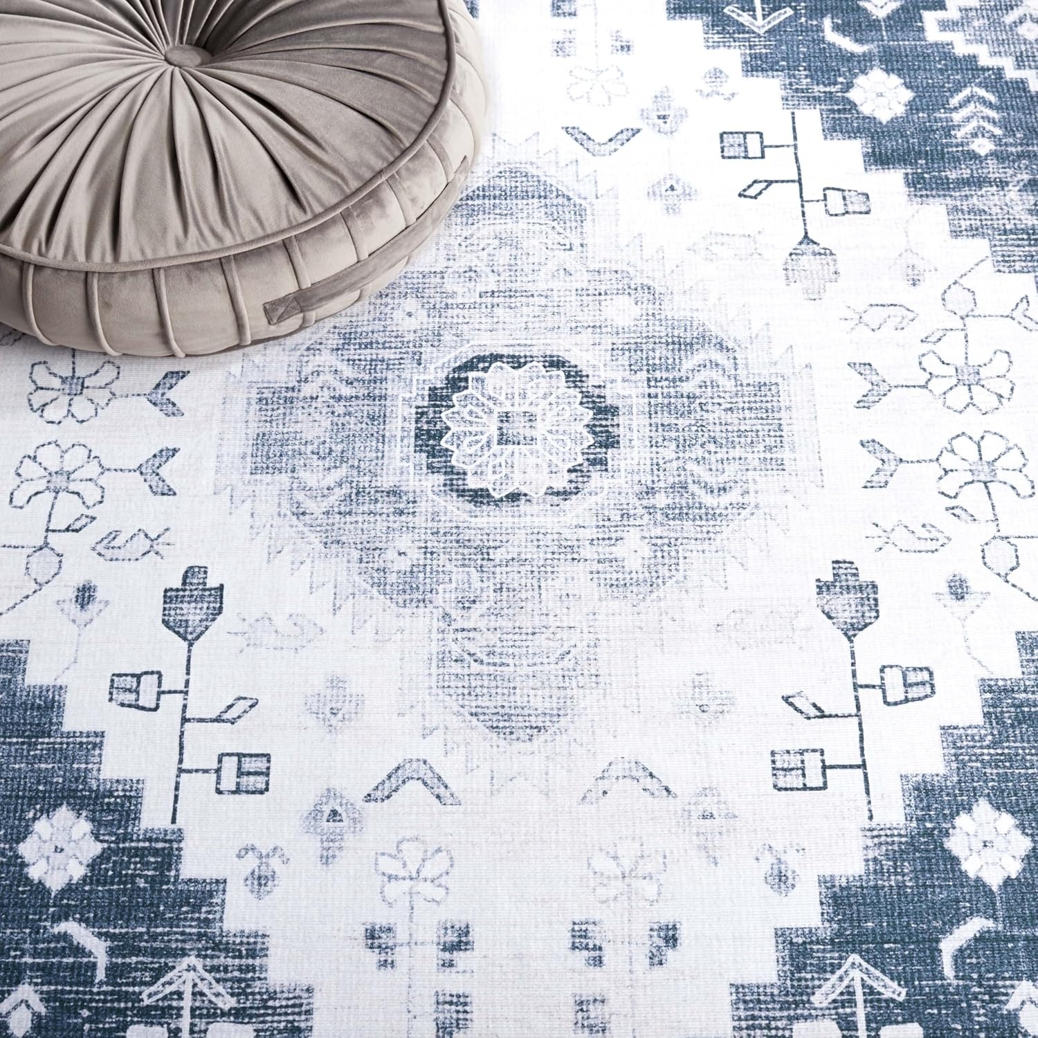 image:imageSAFAVIEH Washable Rug Arizona Collection 5 x 8 Grey Green amp Ivory Slip Resistant amp Easy to Clean Ideal for Living Room Bedroom Home Office Dining Space ARZ107FGrey GreenIvory