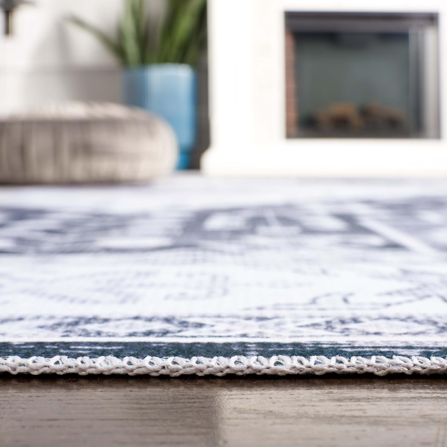 image:imageSAFAVIEH Washable Rug Arizona Collection 5 x 8 Grey Green amp Ivory Slip Resistant amp Easy to Clean Ideal for Living Room Bedroom Home Office Dining Space ARZ107FGrey GreenIvory