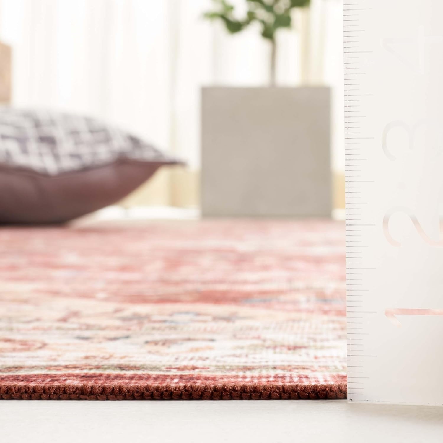 image:imageSAFAVIEH Washable Rug Arizona Collection 5 x 8 Rust amp Gold Slip Resistant amp Easy to Clean Ideal for Living Room Bedroom Home Office Dining Space ARZ556QRustGold