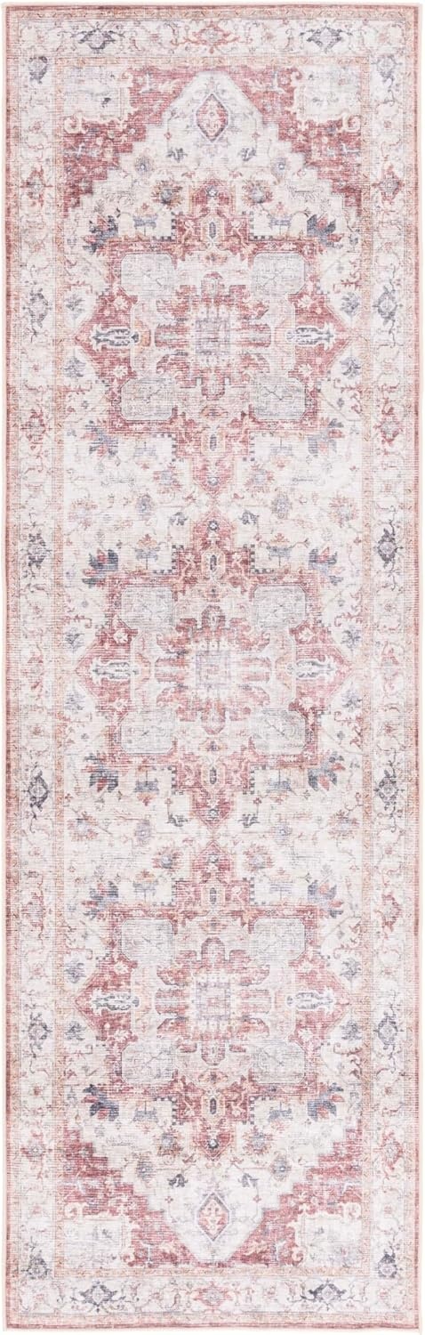 image:imageSAFAVIEH Washable Rug Arizona Collection 8 x 10 Blue amp Beige Slip Resistant amp Easy to Clean Ideal for Living Room Bedroom Home Office Dining Space ARZ523MBeigeRust