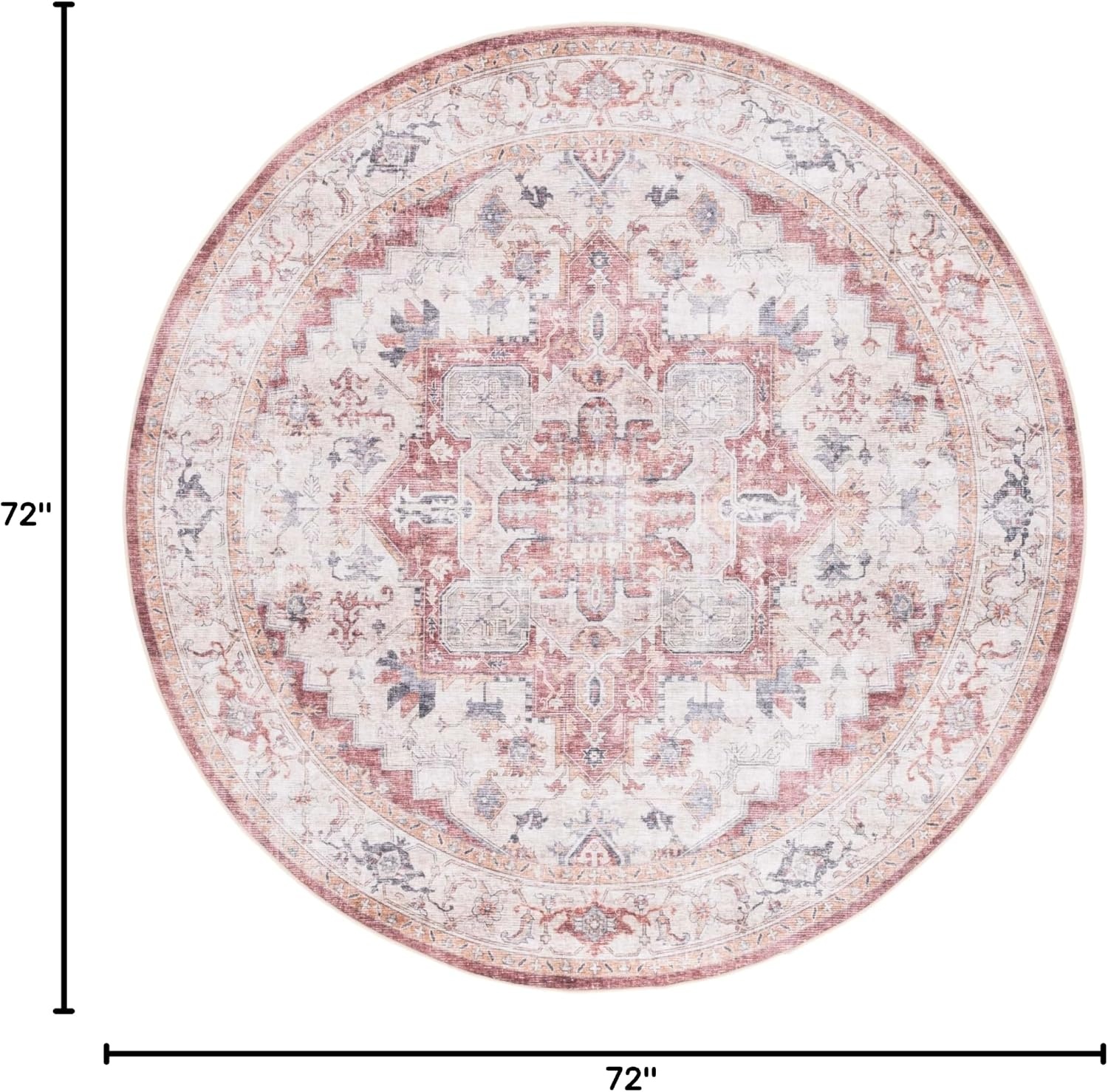 image:imageSAFAVIEH Washable Rug Arizona Collection 8 x 10 Blue amp Beige Slip Resistant amp Easy to Clean Ideal for Living Room Bedroom Home Office Dining Space ARZ523MBeigeRust