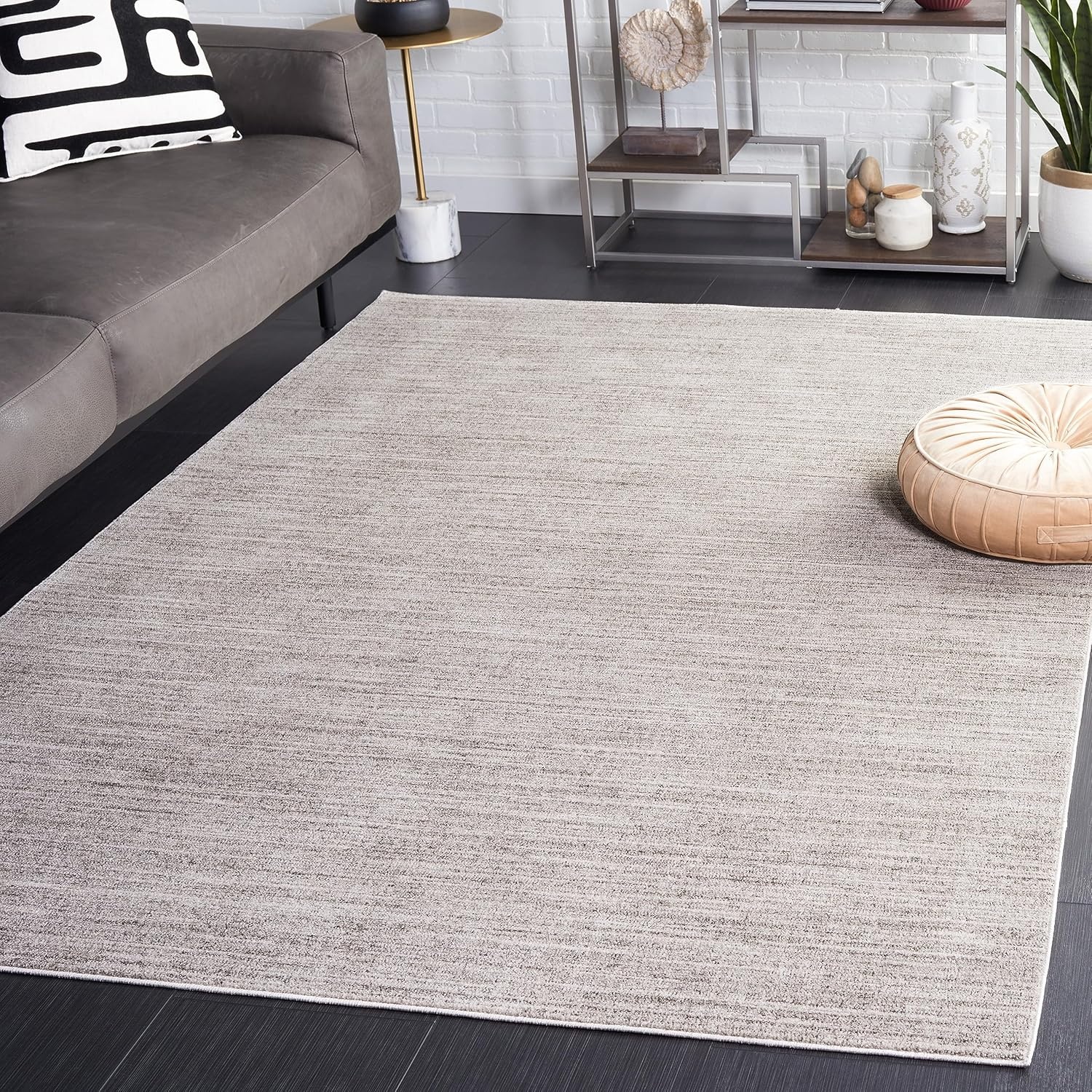 image:imageSAFAVIEH Washable Rug Dune Collection 53 x 76 Grey amp Grey Slip Resistant amp Easy to Clean Ideal for Living Room Bedroom Home Office Dining Space DUN420FGrey