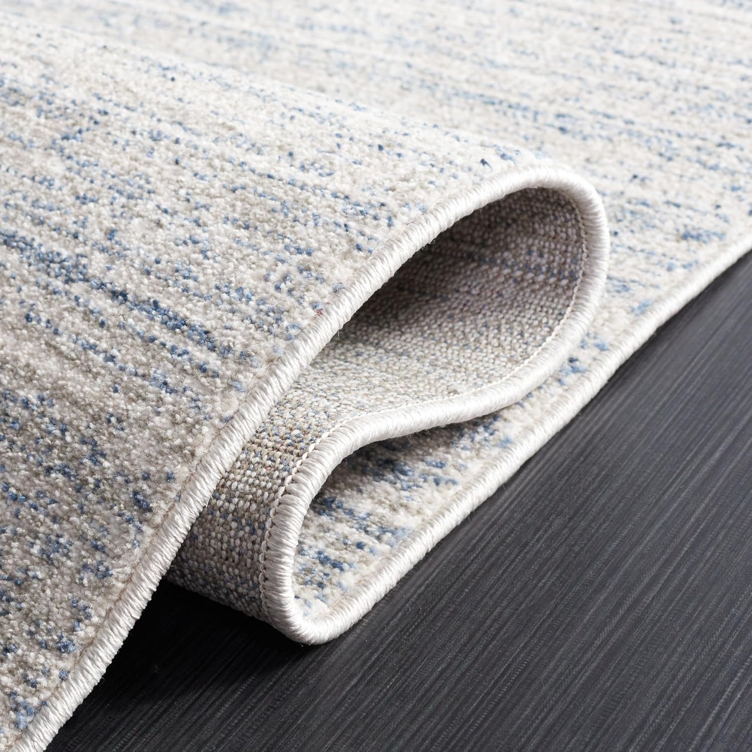 image:imageSAFAVIEH Washable Rug Dune Collection 53 x 76 Grey amp Grey Slip Resistant amp Easy to Clean Ideal for Living Room Bedroom Home Office Dining Space DUN420FBlueGrey
