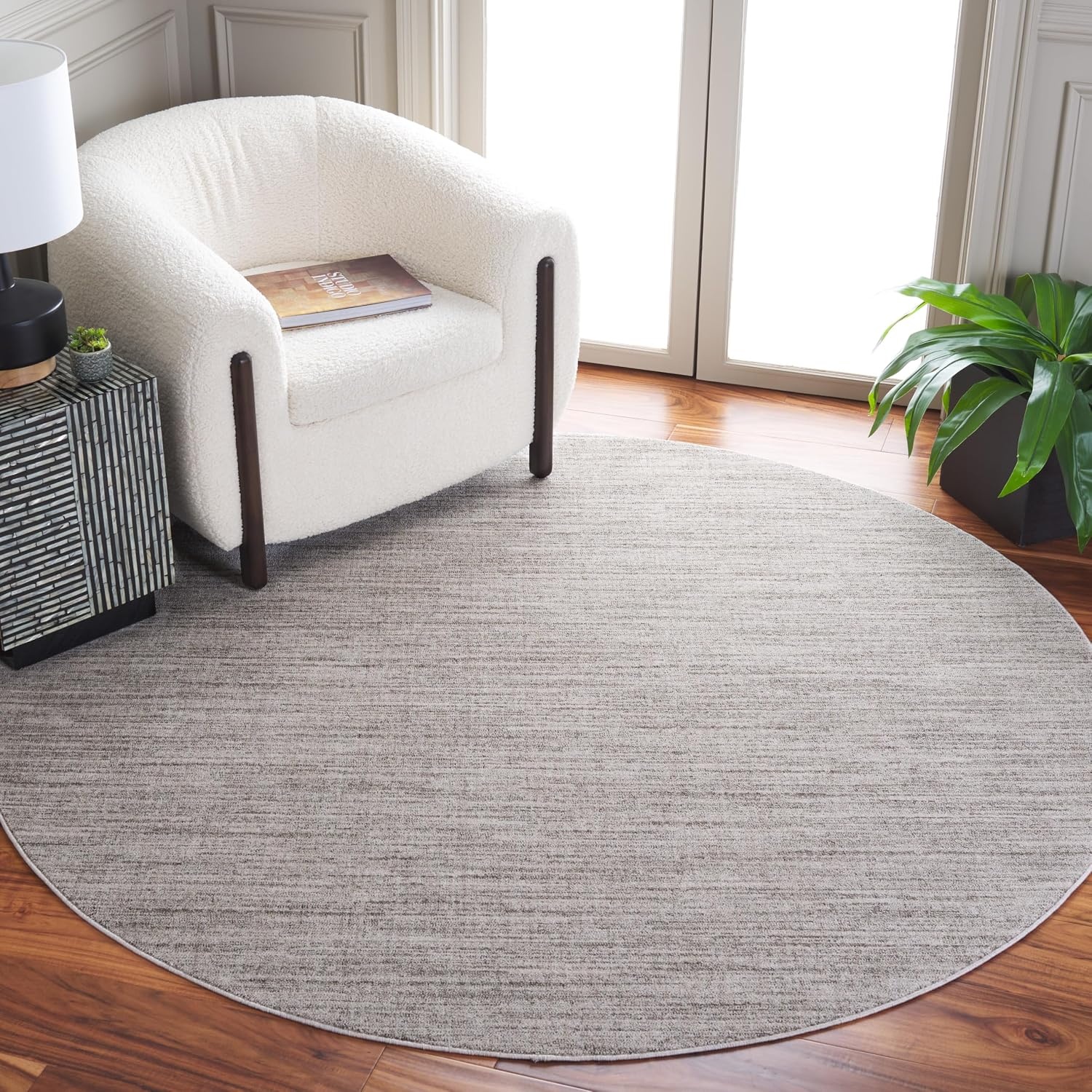 image:imageSAFAVIEH Washable Rug Dune Collection 53 x 76 Grey amp Grey Slip Resistant amp Easy to Clean Ideal for Living Room Bedroom Home Office Dining Space DUN420FGrey