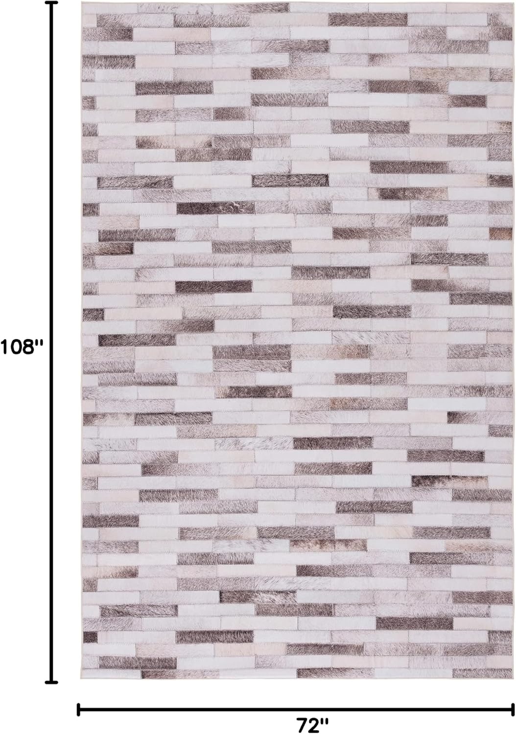 image:imageSAFAVIEH Washable Rug Faux Hide Collection 5 x 8 Beige amp Brown Slip Resistant Western Rustic Decor Printed Pattern Ideal for Living Room Bedroom Home Office Dining Space FAH500BBeigeBrown