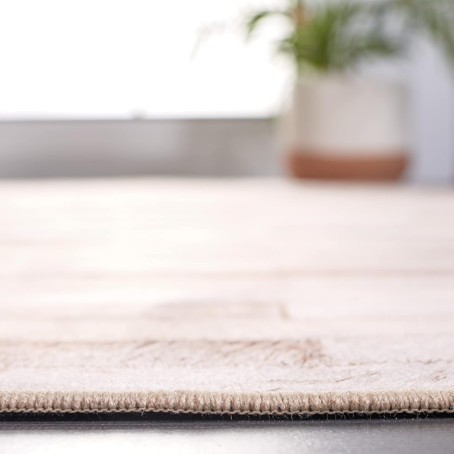 image:imageSAFAVIEH Washable Rug Faux Hide Collection 5 x 8 Beige amp Brown Slip Resistant Western Rustic Decor Printed Pattern Ideal for Living Room Bedroom Home Office Dining Space FAH500BBeigeBrown