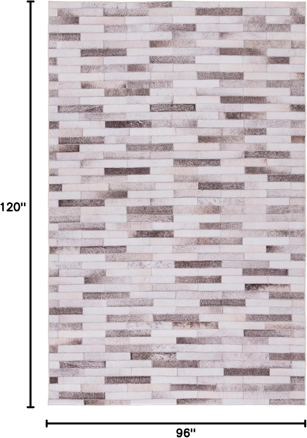 image:imageSAFAVIEH Washable Rug Faux Hide Collection 5 x 8 Beige amp Brown Slip Resistant Western Rustic Decor Printed Pattern Ideal for Living Room Bedroom Home Office Dining Space FAH500BBeigeBrown