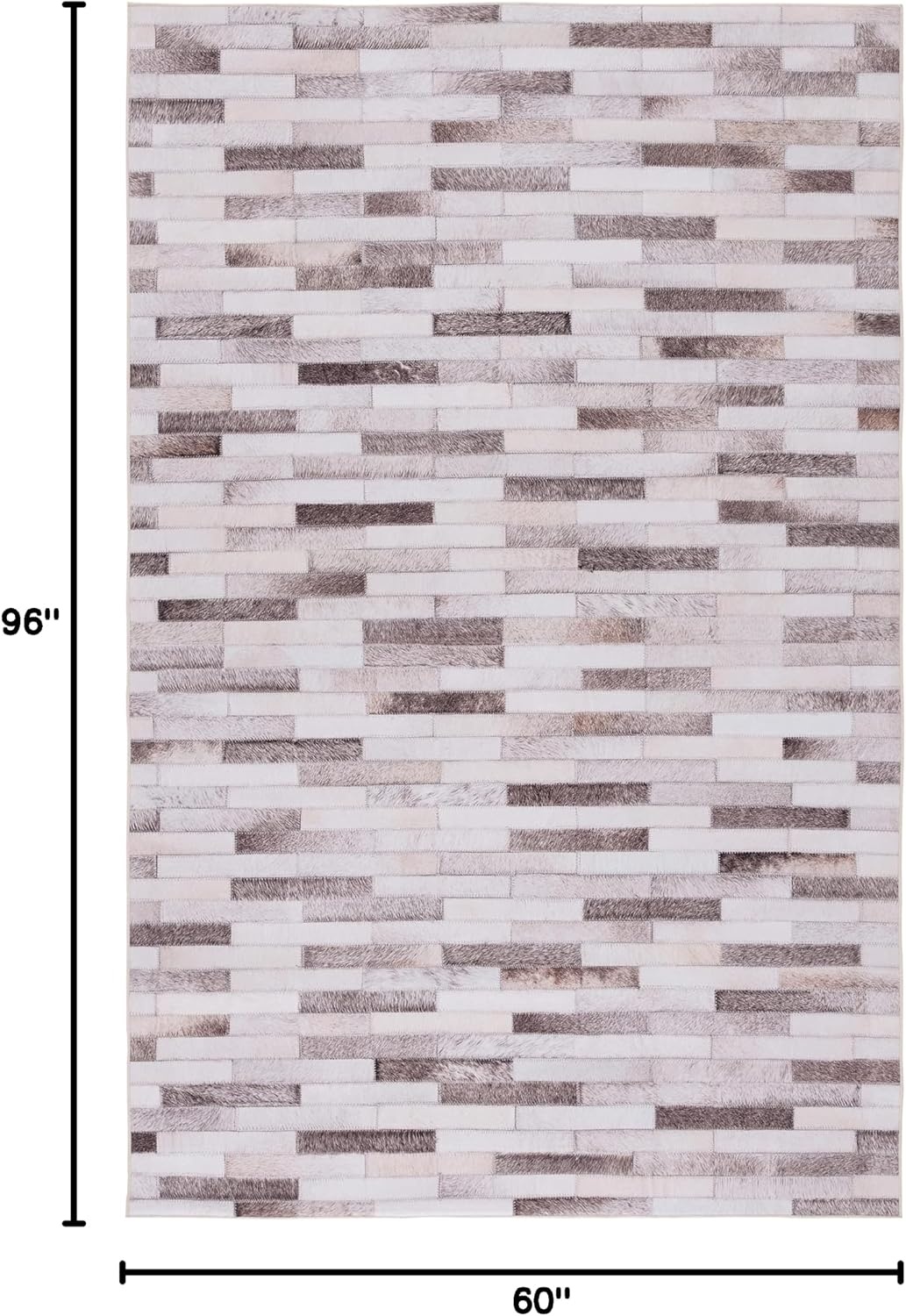 image:imageSAFAVIEH Washable Rug Faux Hide Collection 5 x 8 Beige amp Brown Slip Resistant Western Rustic Decor Printed Pattern Ideal for Living Room Bedroom Home Office Dining Space FAH500BBeigeBrown