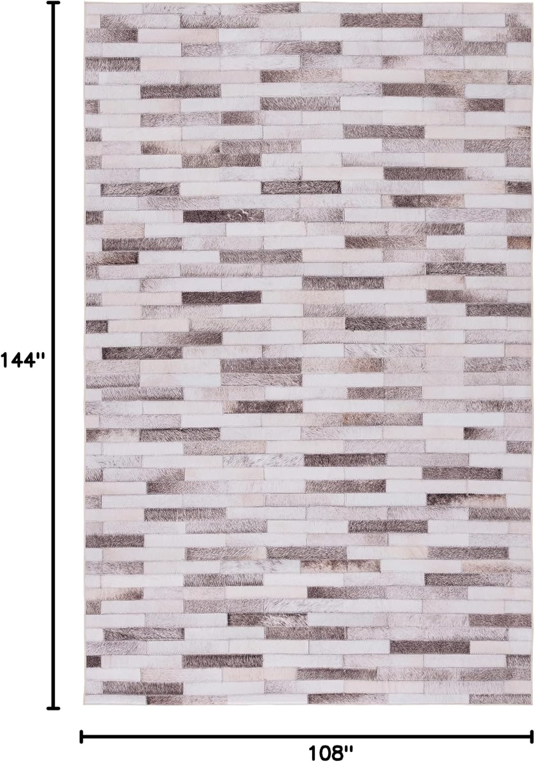 image:imageSAFAVIEH Washable Rug Faux Hide Collection 5 x 8 Beige amp Brown Slip Resistant Western Rustic Decor Printed Pattern Ideal for Living Room Bedroom Home Office Dining Space FAH500BBeigeBrown