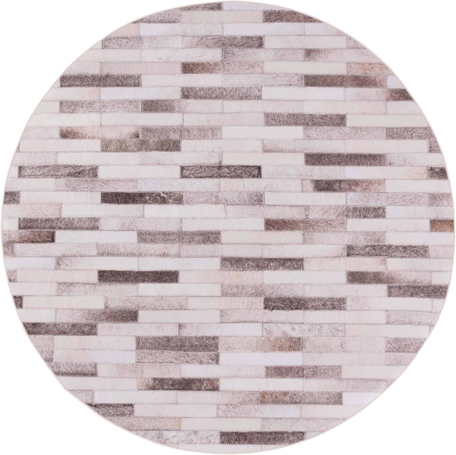 image:imageSAFAVIEH Washable Rug Faux Hide Collection 5 x 8 Beige amp Brown Slip Resistant Western Rustic Decor Printed Pattern Ideal for Living Room Bedroom Home Office Dining Space FAH500BBeigeBrown