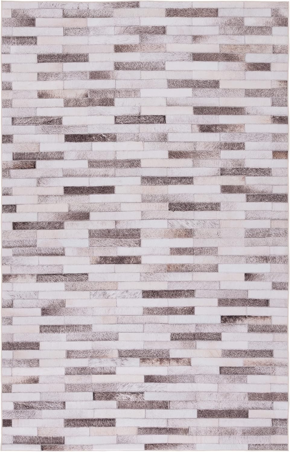 image:imageSAFAVIEH Washable Rug Faux Hide Collection 5 x 8 Beige amp Brown Slip Resistant Western Rustic Decor Printed Pattern Ideal for Living Room Bedroom Home Office Dining Space FAH500BBeigeBrown