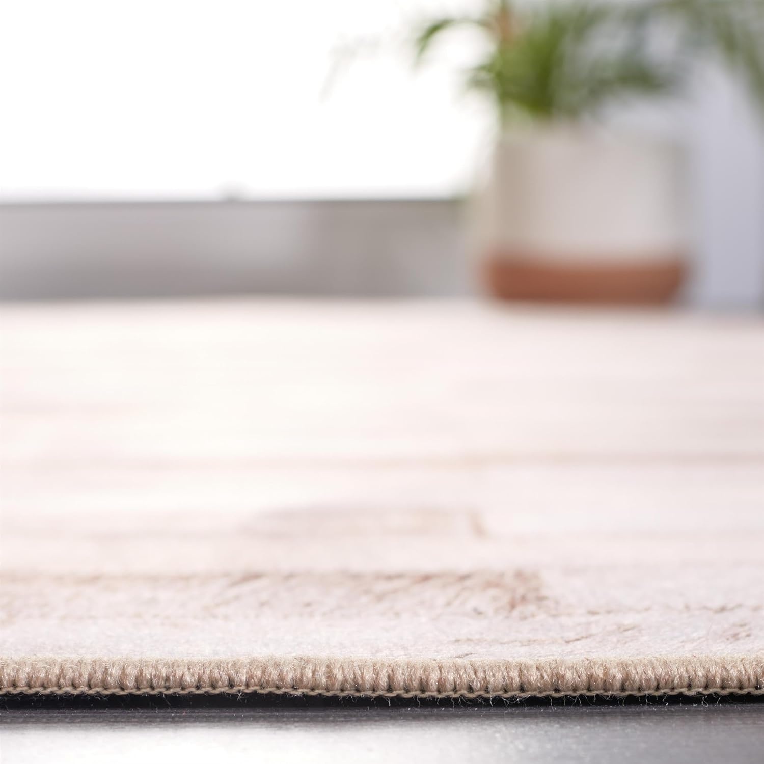 image:imageSAFAVIEH Washable Rug Faux Hide Collection 5 x 8 Beige amp Brown Slip Resistant Western Rustic Decor Printed Pattern Ideal for Living Room Bedroom Home Office Dining Space FAH500BBeigeBrown