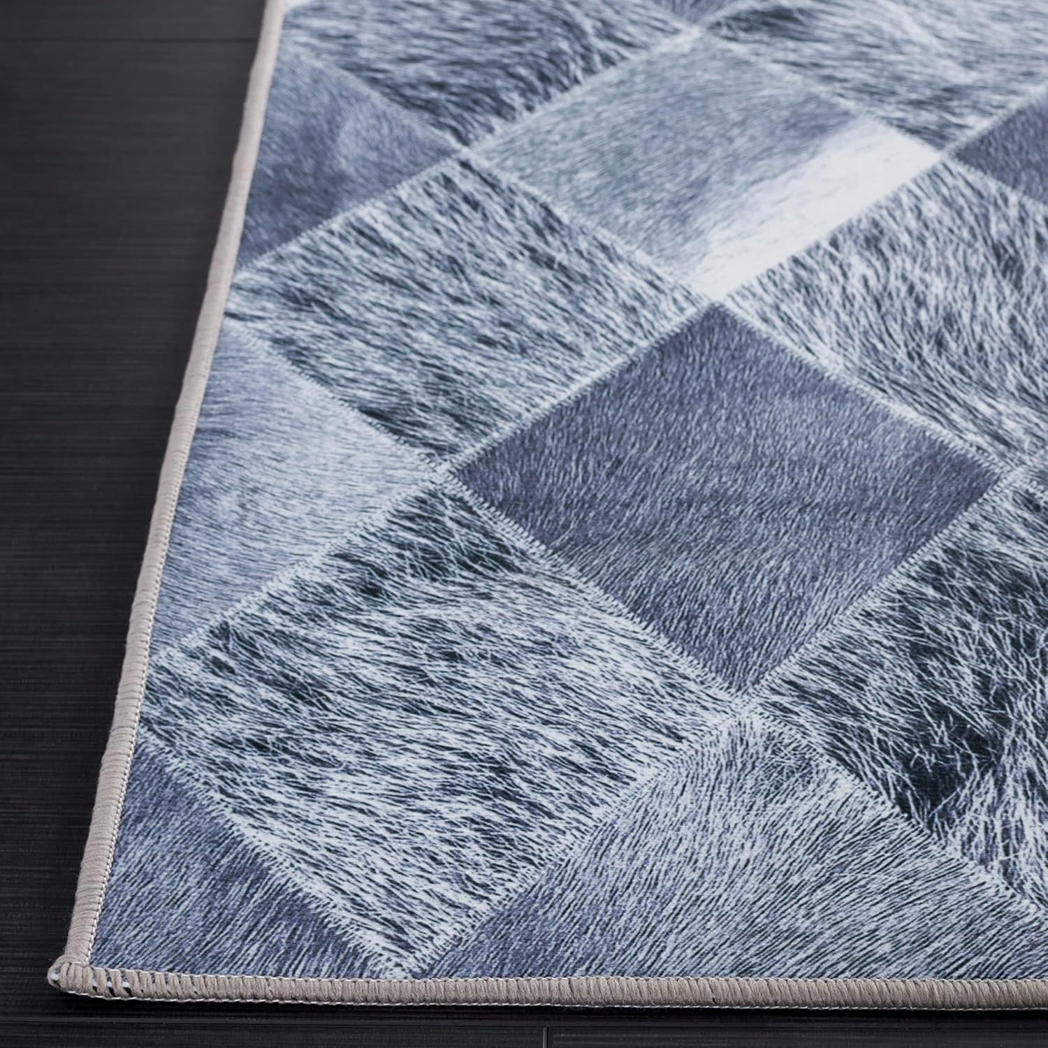image:imageSAFAVIEH Washable Rug Faux Hide Collection 5 x 8 Grey amp Dark Grey Slip Resistant Modern Printed Pattern Ideal for Living Room Bedroom Home Office Dining Space FAH550GGreyDark Grey