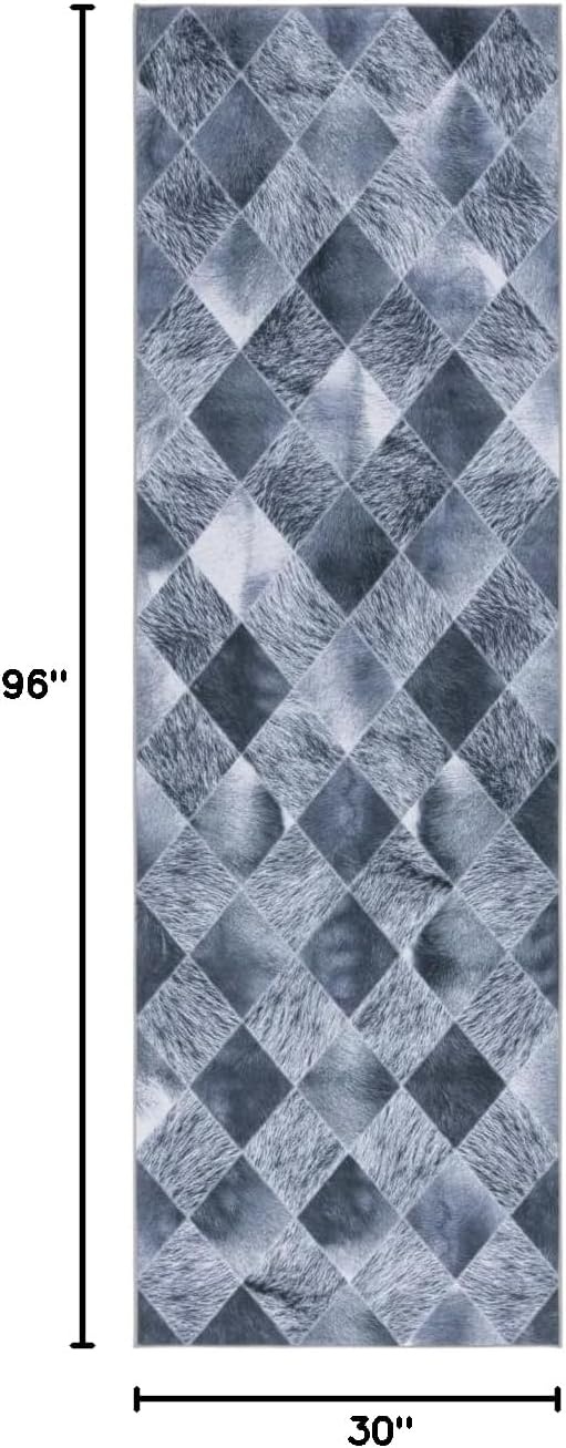 image:imageSAFAVIEH Washable Rug Faux Hide Collection 5 x 8 Grey amp Dark Grey Slip Resistant Modern Printed Pattern Ideal for Living Room Bedroom Home Office Dining Space FAH550GGreyDark Grey