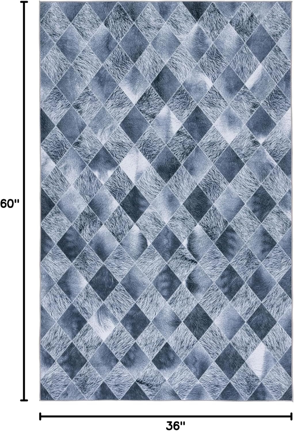 image:imageSAFAVIEH Washable Rug Faux Hide Collection 5 x 8 Grey amp Dark Grey Slip Resistant Modern Printed Pattern Ideal for Living Room Bedroom Home Office Dining Space FAH550GGreyDark Grey