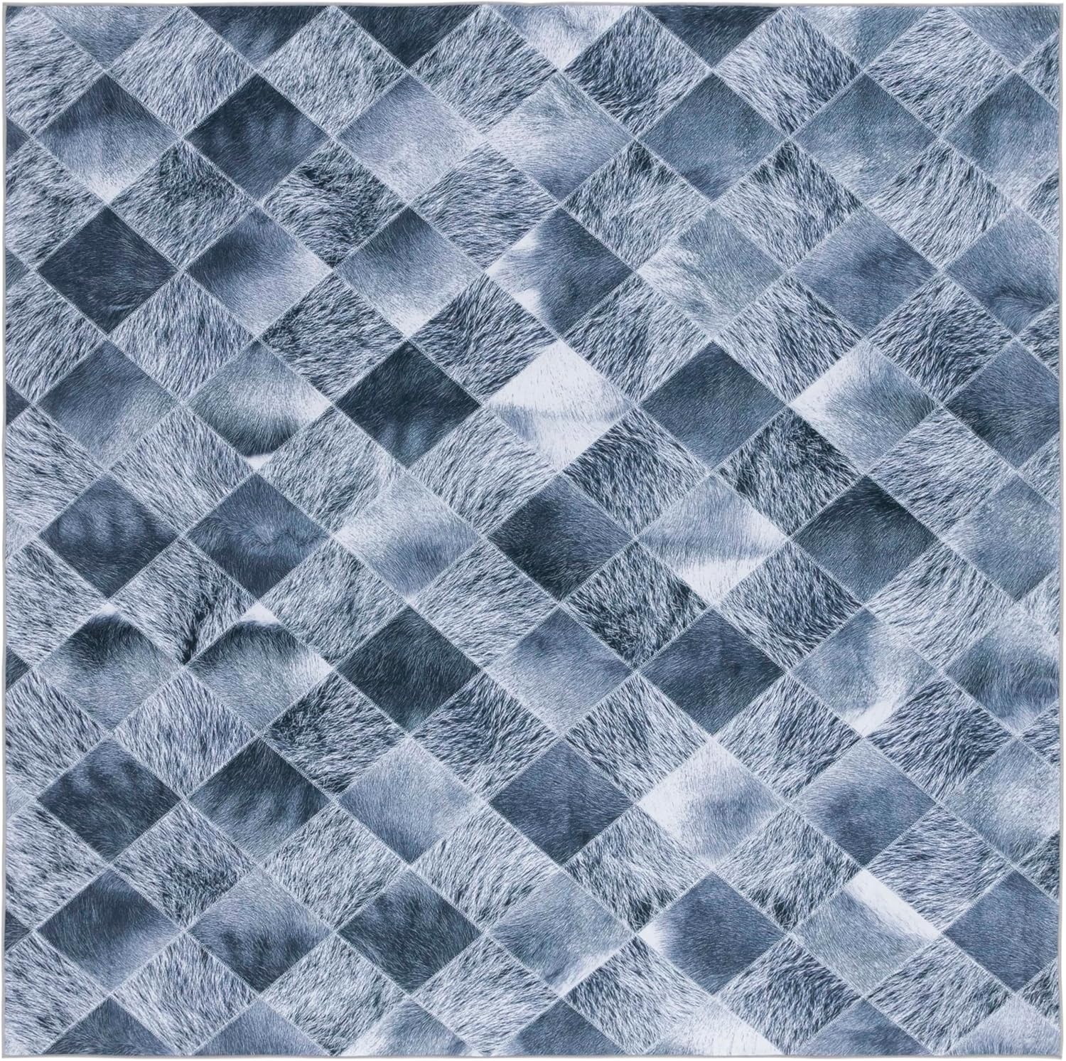 image:imageSAFAVIEH Washable Rug Faux Hide Collection 5 x 8 Grey amp Dark Grey Slip Resistant Modern Printed Pattern Ideal for Living Room Bedroom Home Office Dining Space FAH550GGreyDark Grey