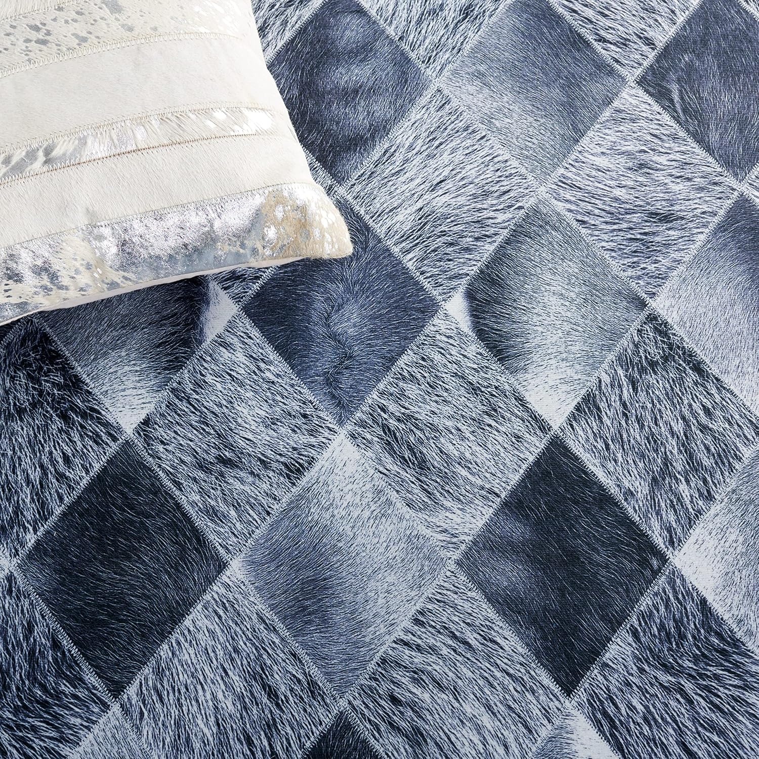 image:imageSAFAVIEH Washable Rug Faux Hide Collection 5 x 8 Grey amp Dark Grey Slip Resistant Modern Printed Pattern Ideal for Living Room Bedroom Home Office Dining Space FAH550GGreyDark Grey
