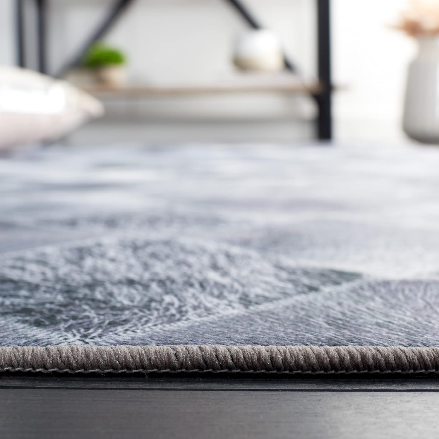 image:imageSAFAVIEH Washable Rug Faux Hide Collection 5 x 8 Grey amp Dark Grey Slip Resistant Modern Printed Pattern Ideal for Living Room Bedroom Home Office Dining Space FAH550GGreyDark Grey