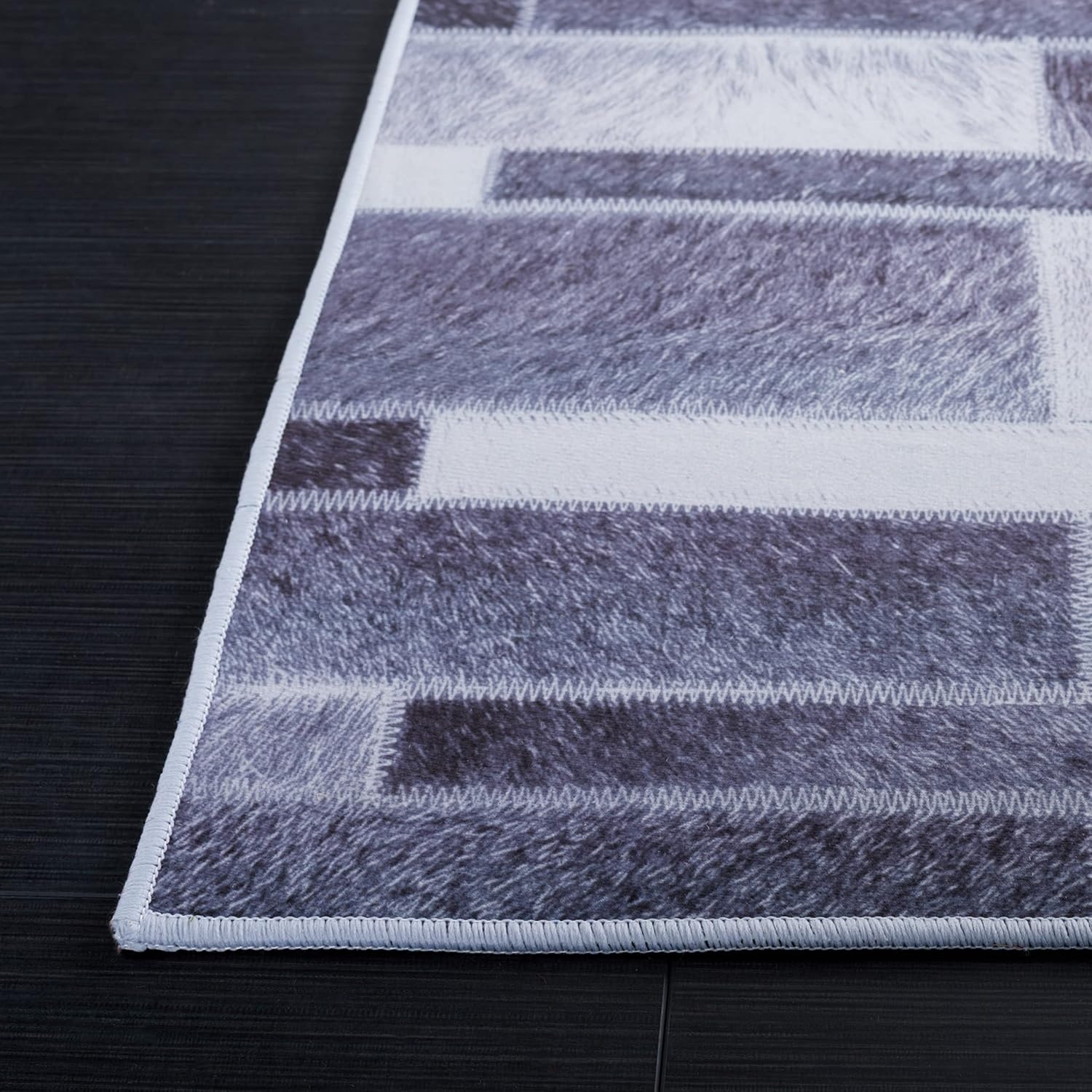 image:imageSAFAVIEH Washable Rug Faux Hide Collection 5 x 8 Grey amp Ivory Slip Resistant Modern Printed Pattern Ideal for Living Room Bedroom Home Office Dining Space FAH513FGreyIvory