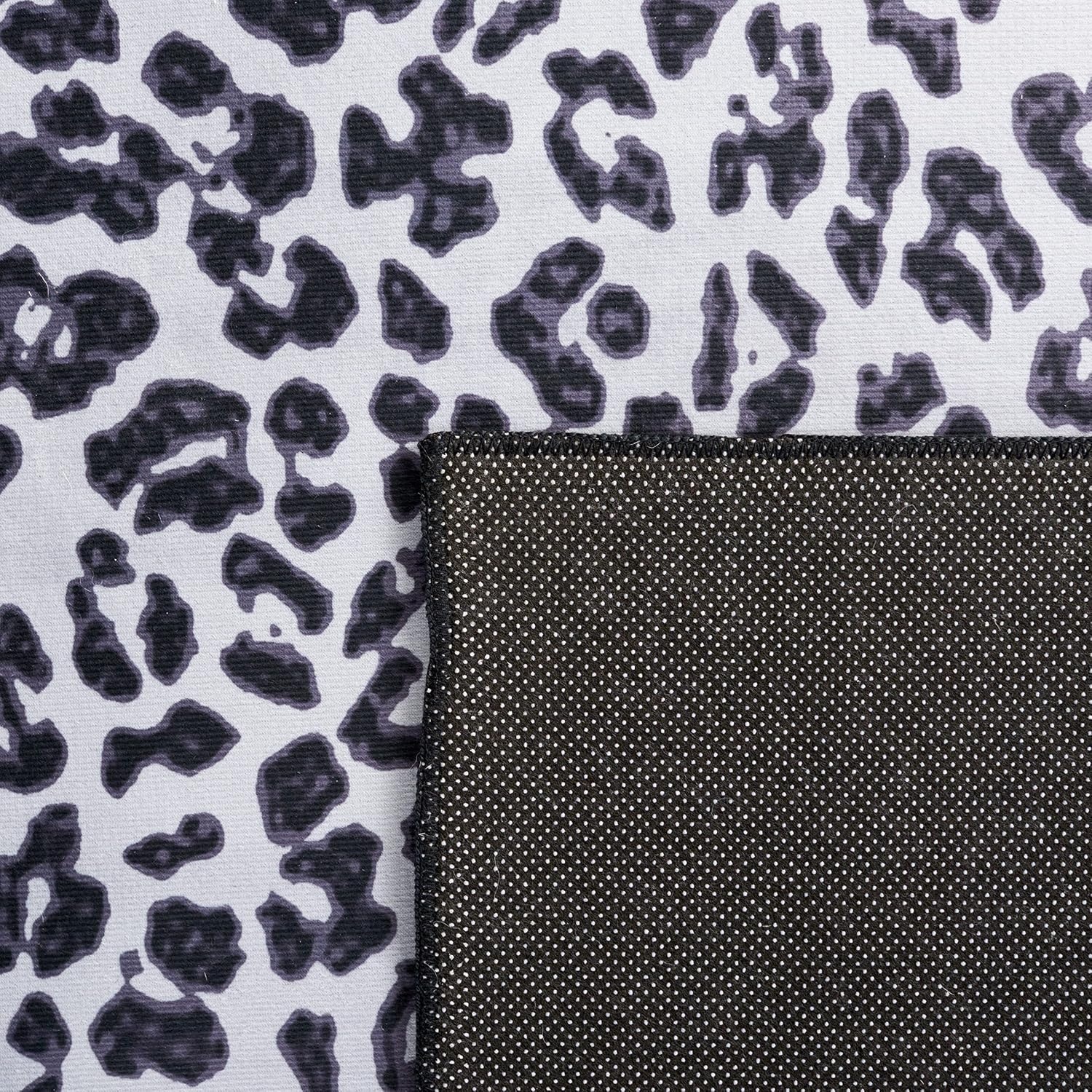 image:imageSAFAVIEH Washable Rug Faux Hide Collection 5 x 8 Ivory amp Black Slip Resistant Printed Leopard Pattern Ideal for Living Room Bedroom Home Office Dining Space FAH505AIvoryBlack