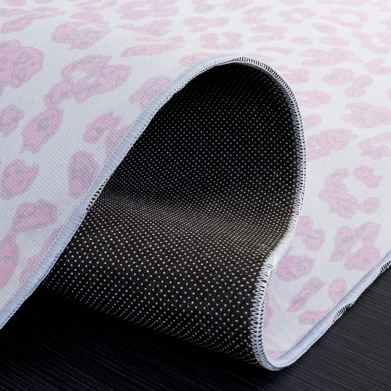 image:imageSAFAVIEH Washable Rug Faux Hide Collection 5 x 8 Ivory amp Black Slip Resistant Printed Leopard Pattern Ideal for Living Room Bedroom Home Office Dining Space FAH505AIvoryPink