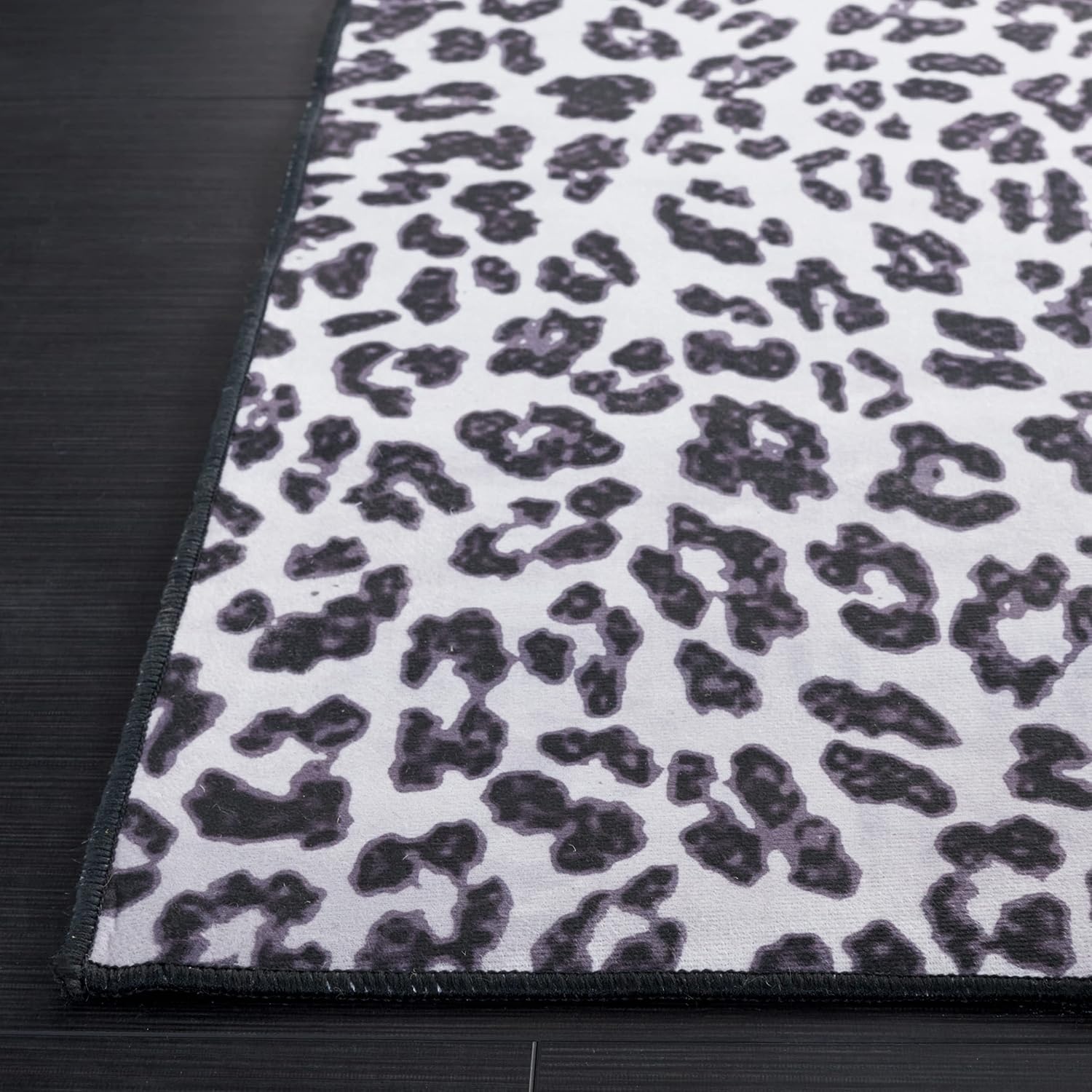 image:imageSAFAVIEH Washable Rug Faux Hide Collection 5 x 8 Ivory amp Black Slip Resistant Printed Leopard Pattern Ideal for Living Room Bedroom Home Office Dining Space FAH505AIvoryBlack