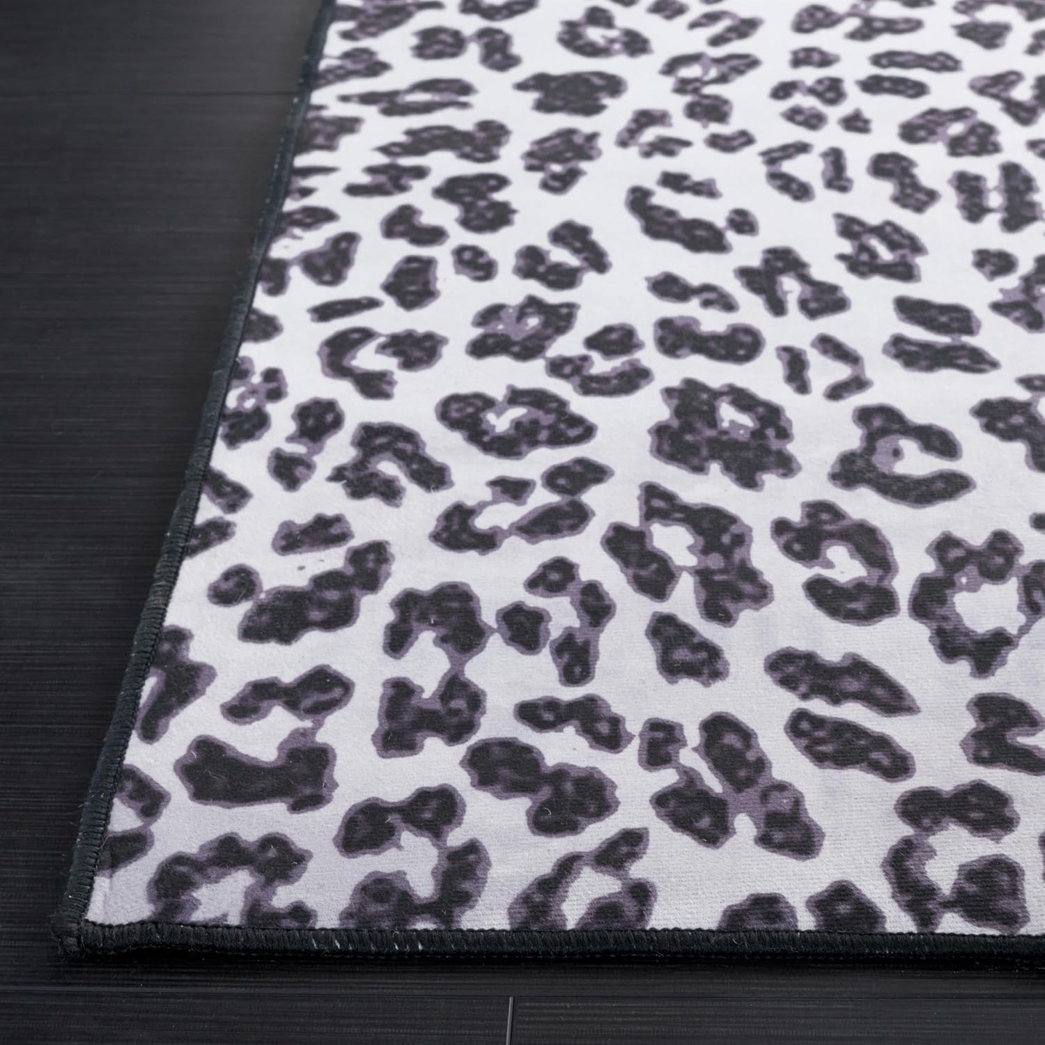 image:imageSAFAVIEH Washable Rug Faux Hide Collection 5 x 8 Ivory amp Black Slip Resistant Printed Leopard Pattern Ideal for Living Room Bedroom Home Office Dining Space FAH505AIvoryBlack