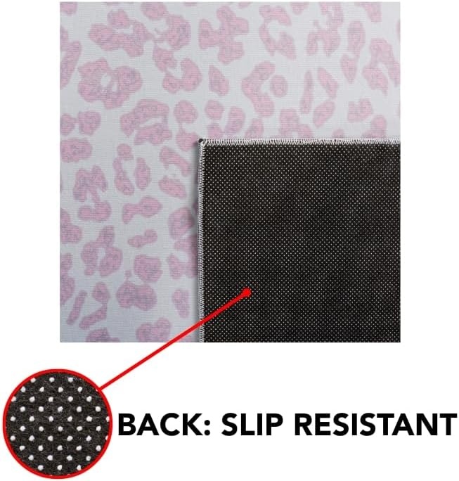 image:imageSAFAVIEH Washable Rug Faux Hide Collection 5 x 8 Ivory amp Black Slip Resistant Printed Leopard Pattern Ideal for Living Room Bedroom Home Office Dining Space FAH505AIvoryPink